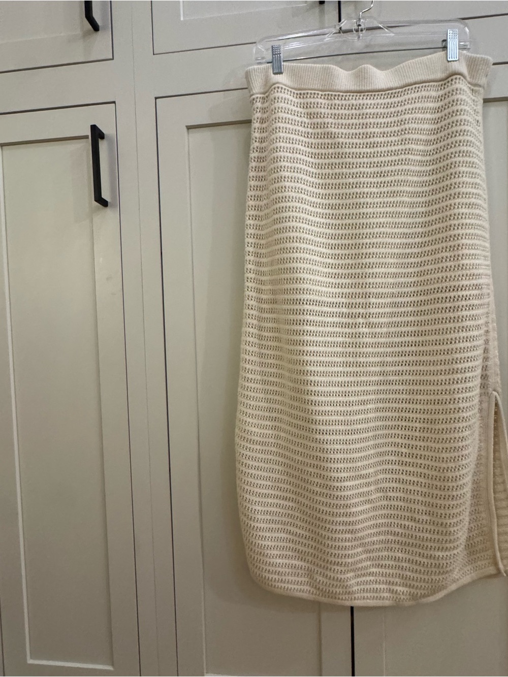Everlane Cream Open-Weave Knit Midi Skirt - Picture 1 of 7